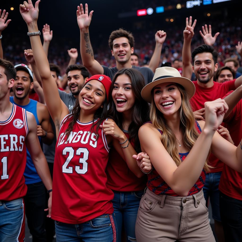 NBA Fans Celebrating a Victory