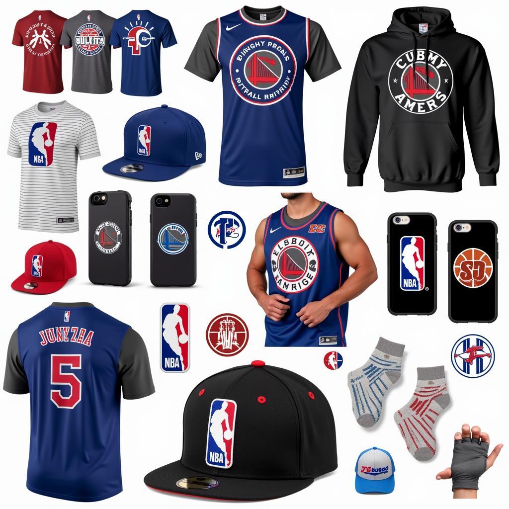 A Diverse Array of NBA Logo Merchandise