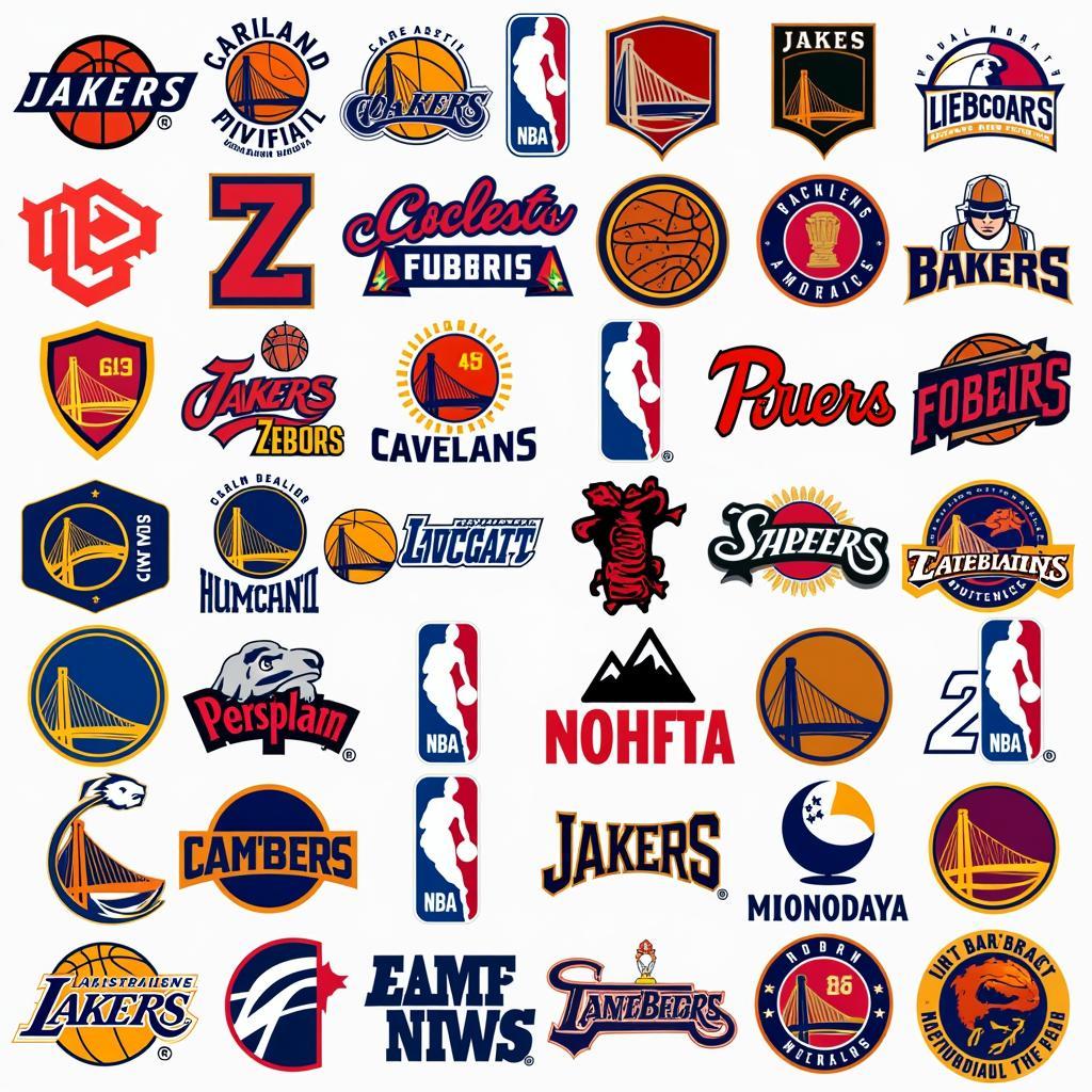 NBA Team Logos Without Names Collage