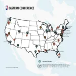 NBA Team Locations in the Eastern Conference