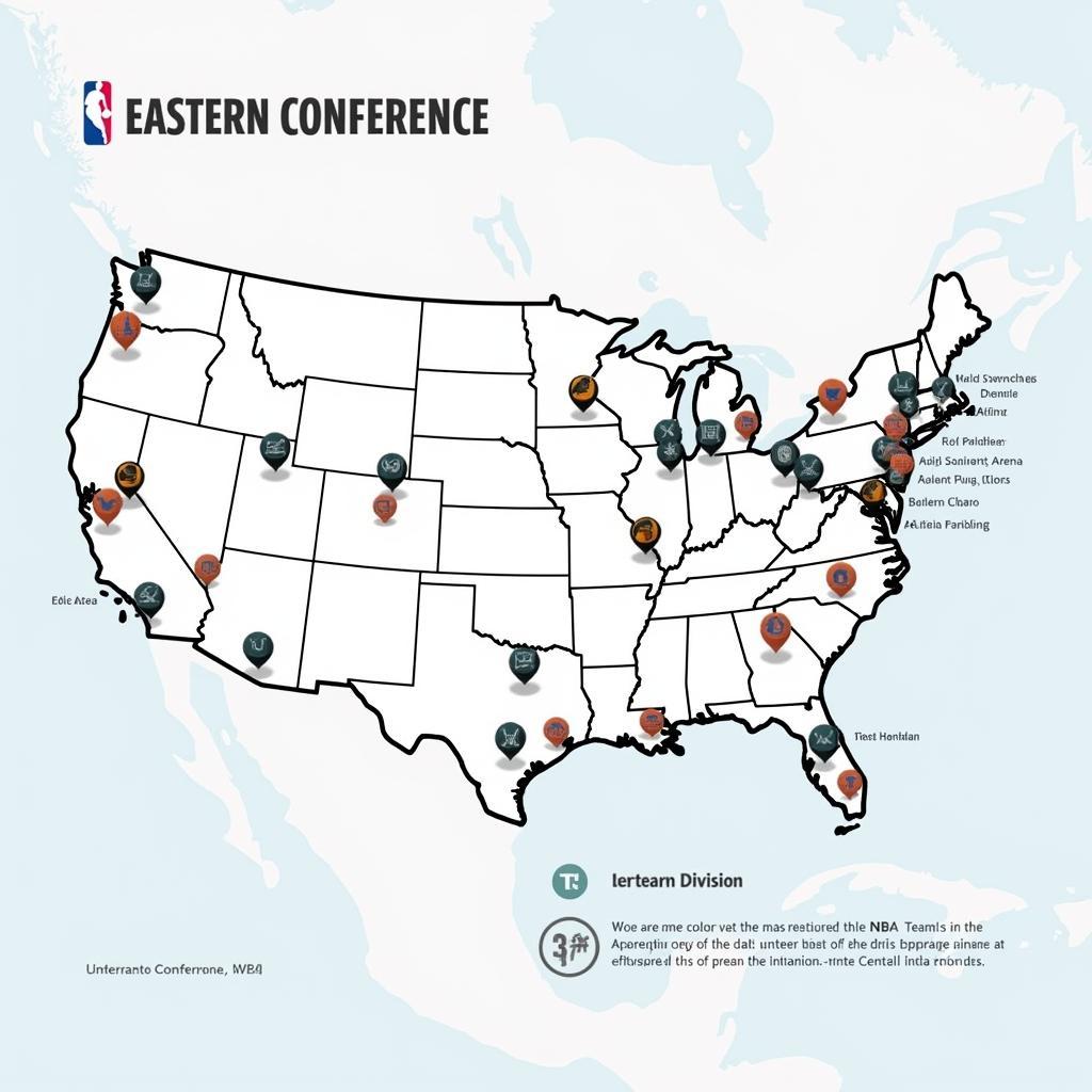 NBA Team Locations in the Eastern Conference