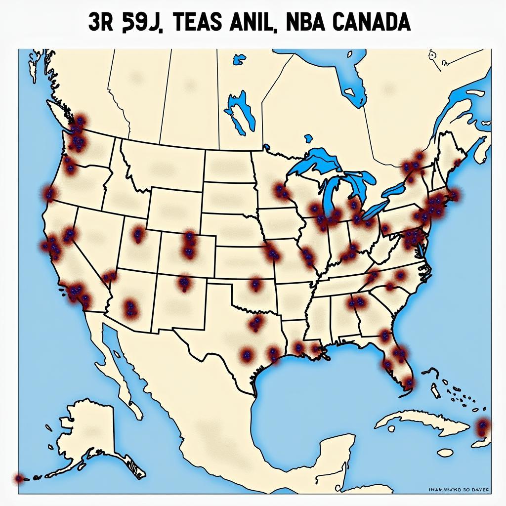 NBA Team Locations Map