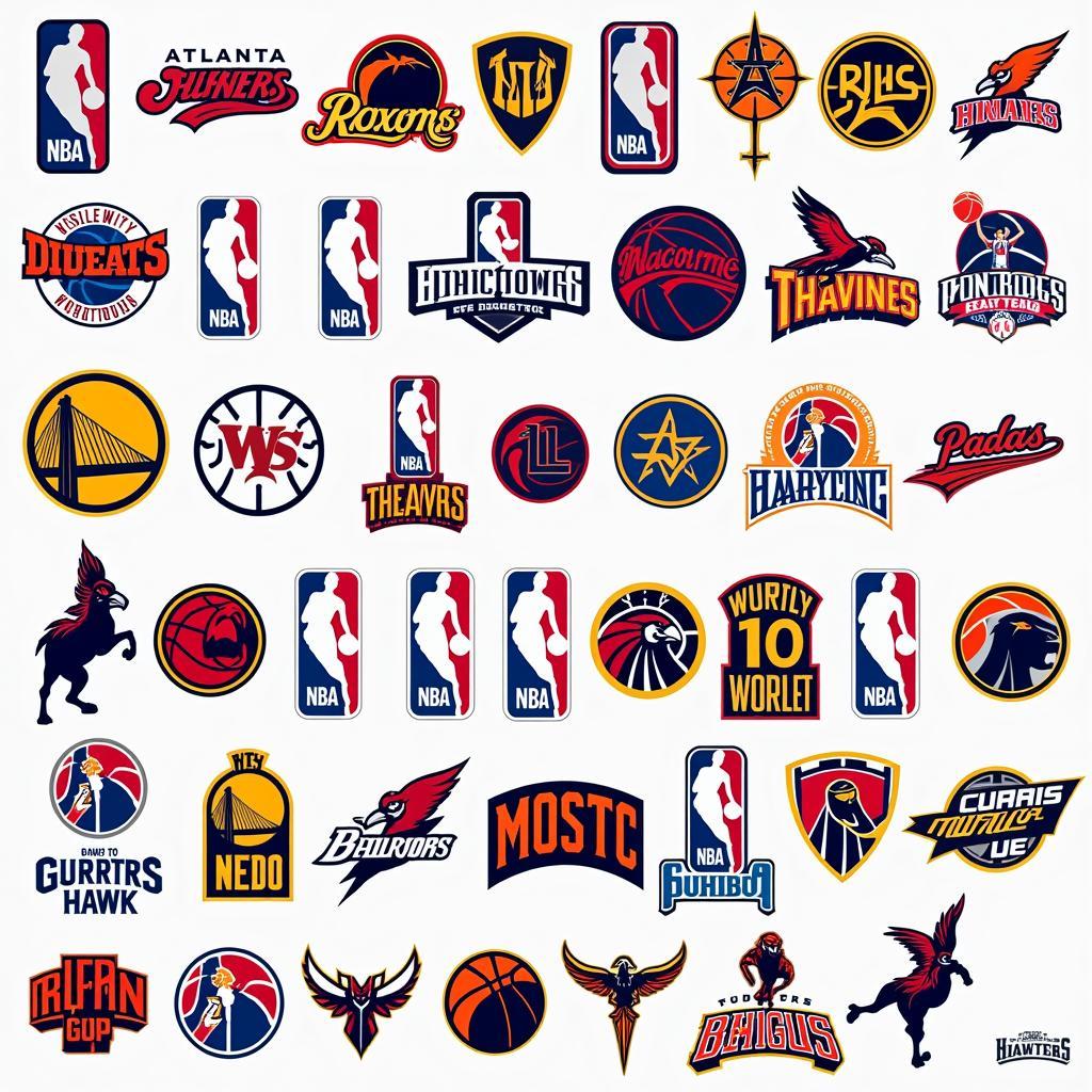 NBA Teams Alphabetical Logo Collage