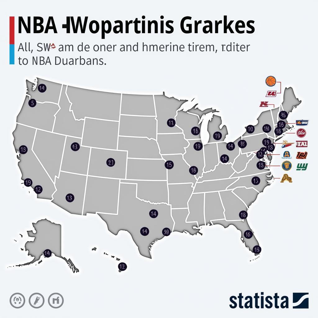 NBA Teams Western Conference Map