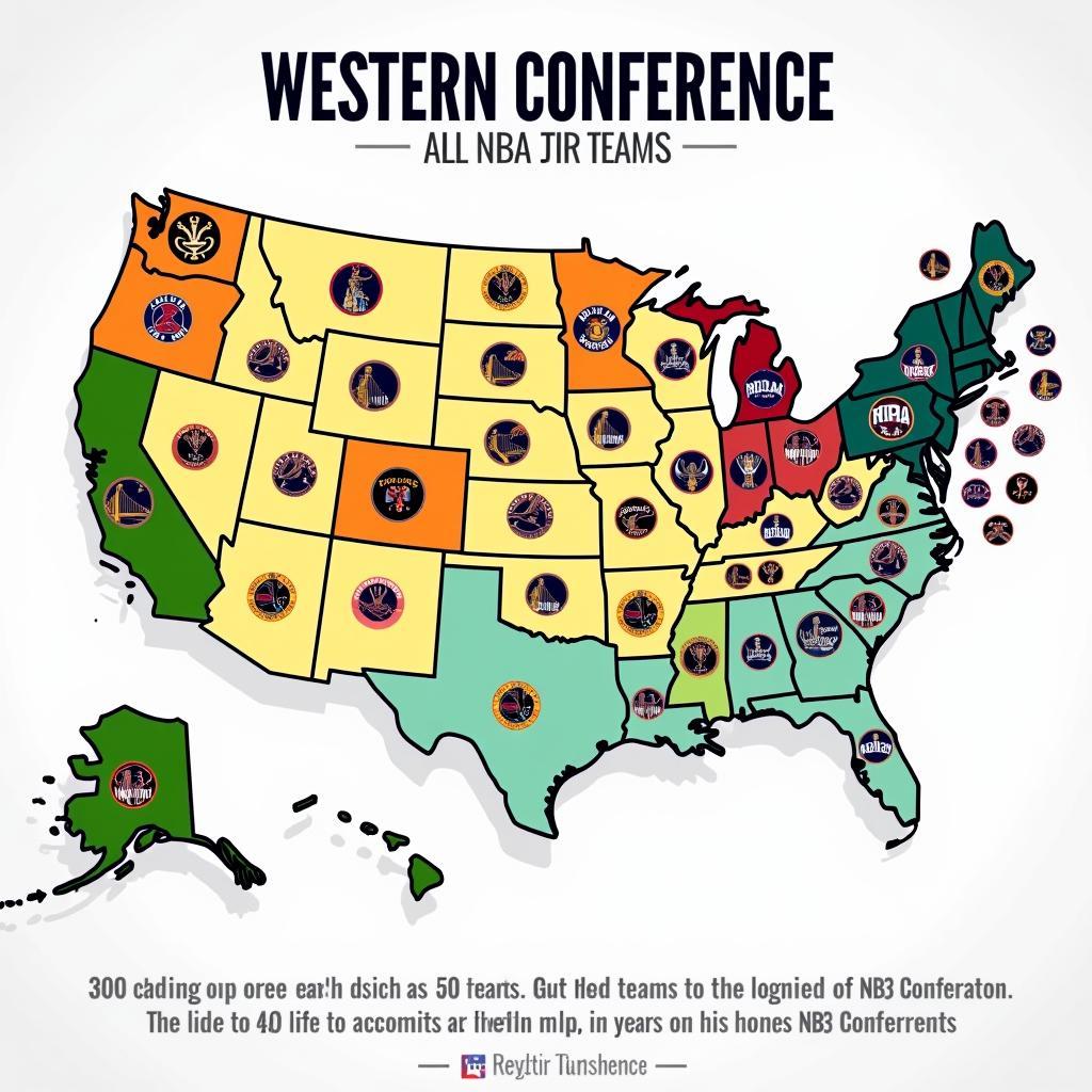 NBA Western Conference Teams Map