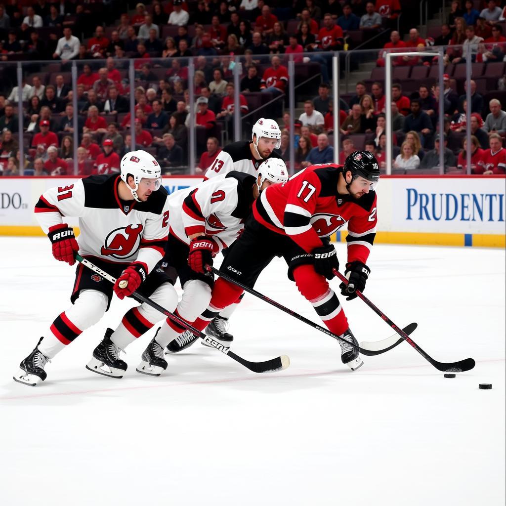 New Jersey Devils Hockey Game Action