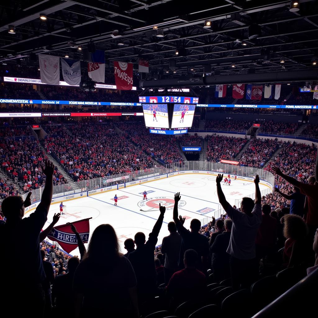 New York Rangers Fans Celebrating a Goal