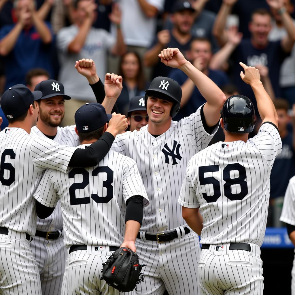 New York Yankees celebrating a World Series victory