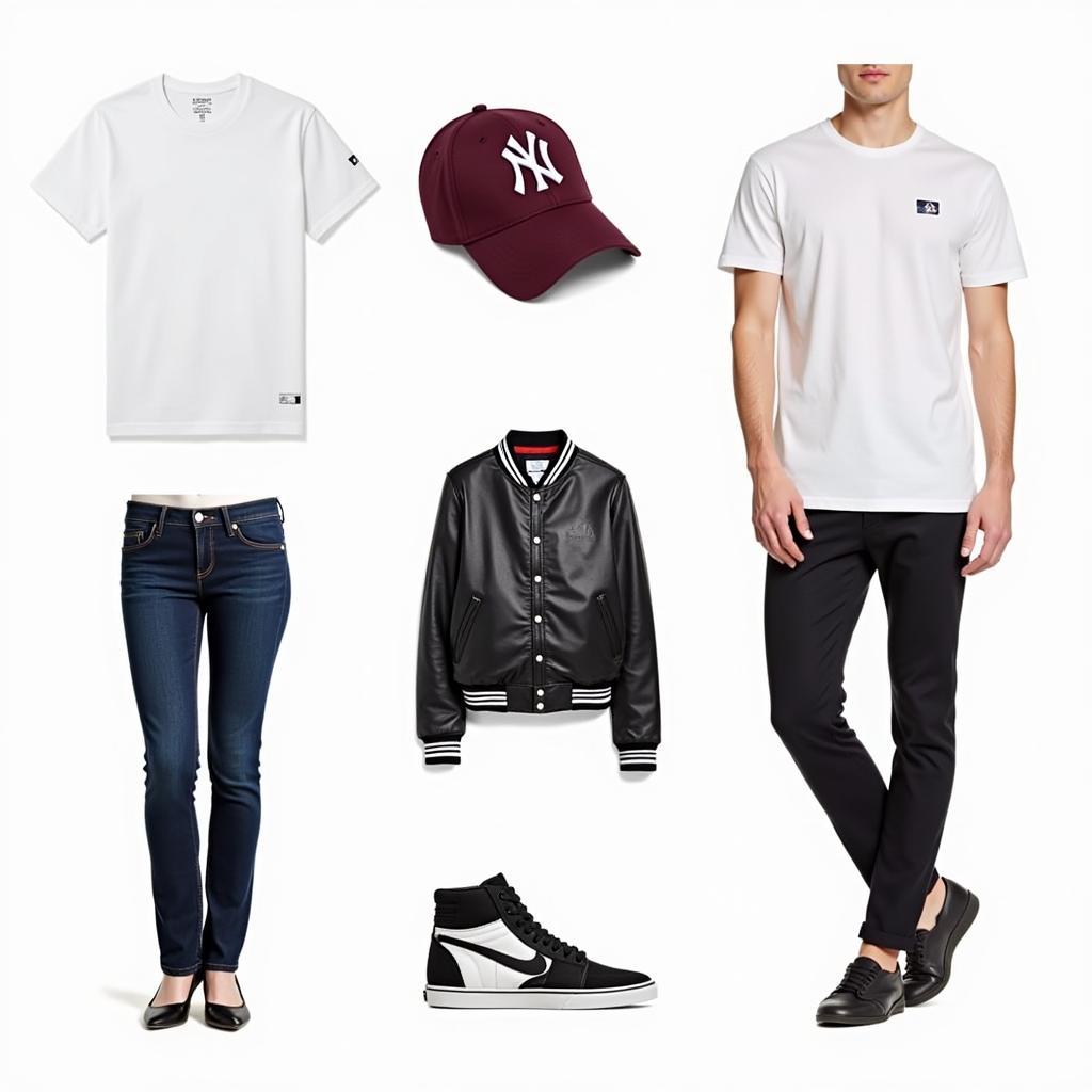 Outfit ideas featuring a New York Yankees hat in burgundy.