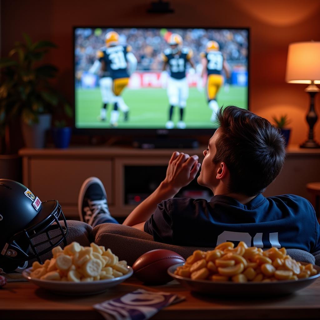 NFL Fan Watching Game