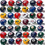 A Colorful Array of NFL Helmets