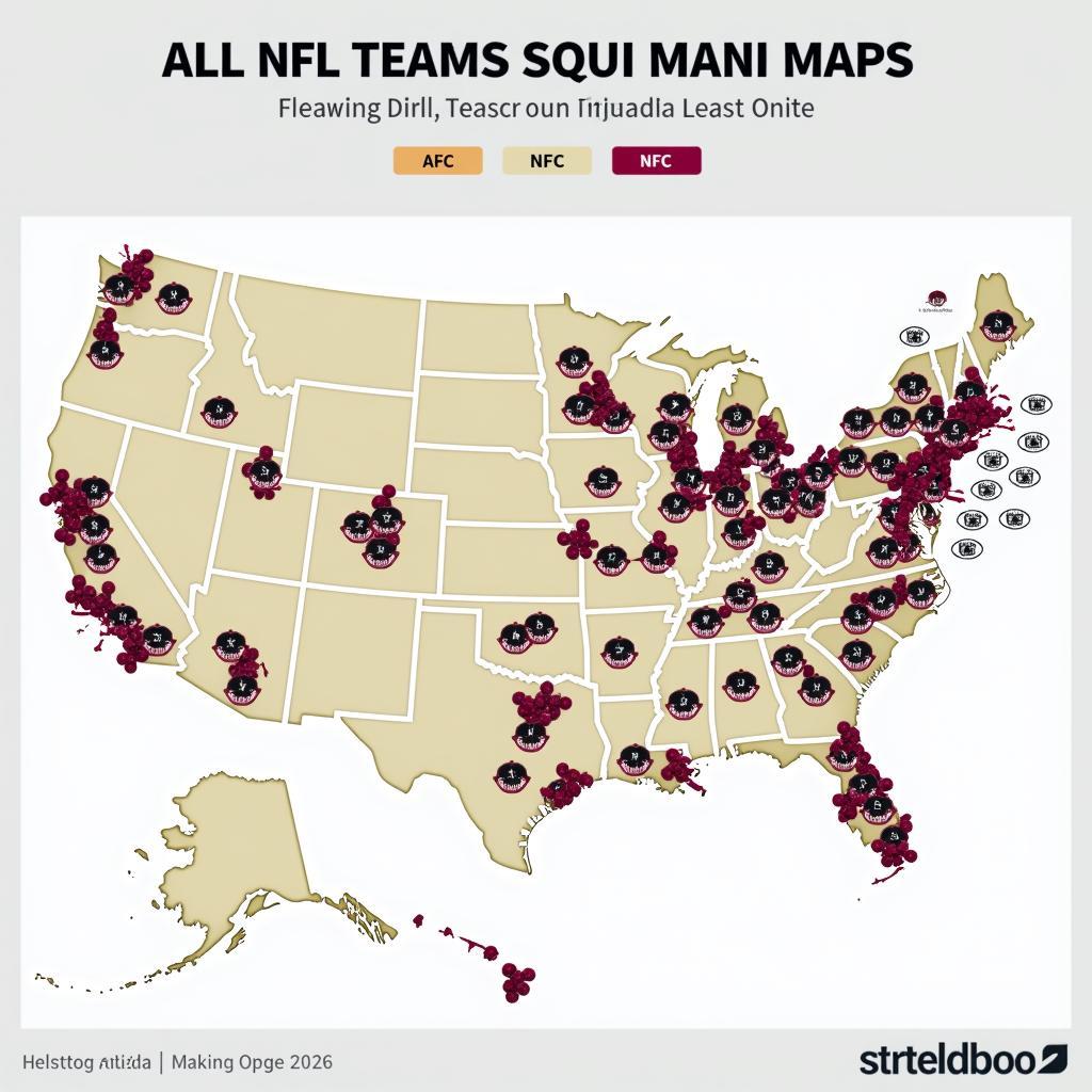 NFL Team Locations on USA Map