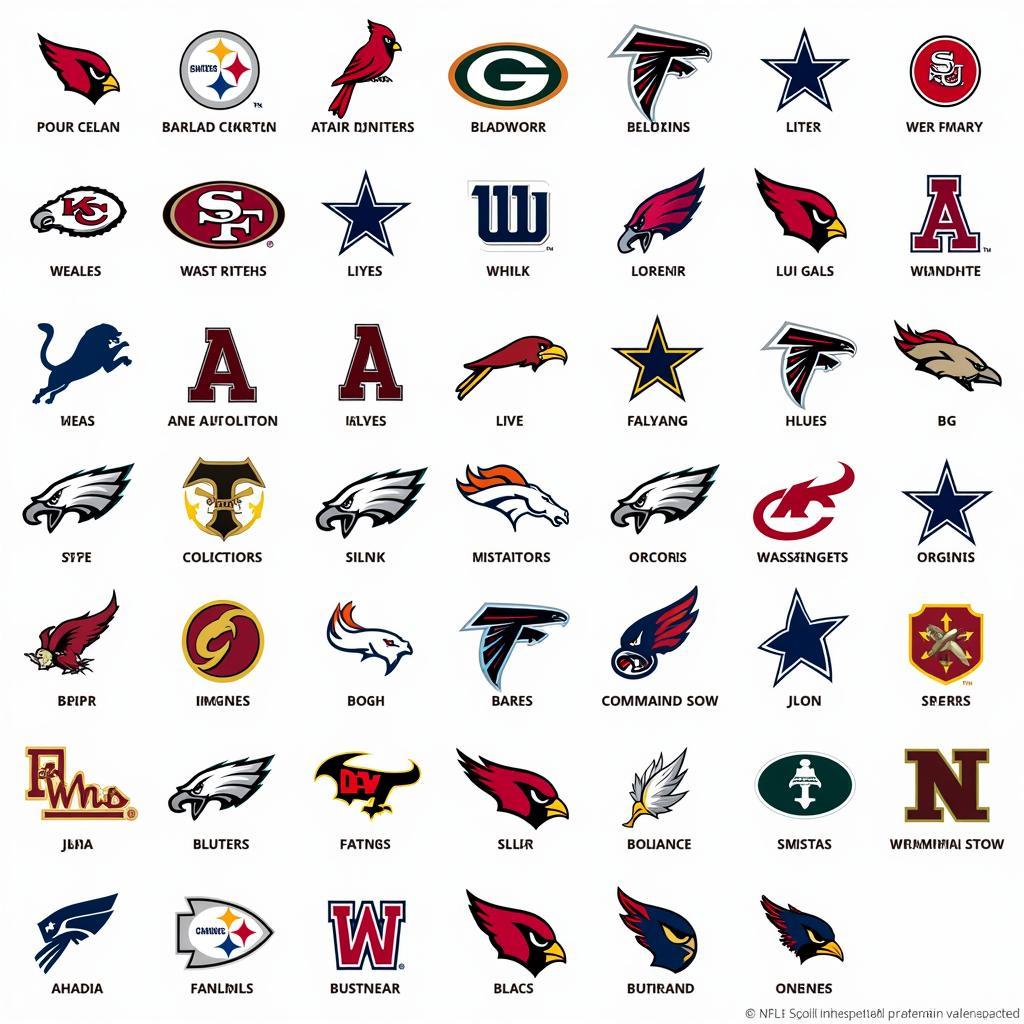 NFL Team Logos in Alphabetical Order