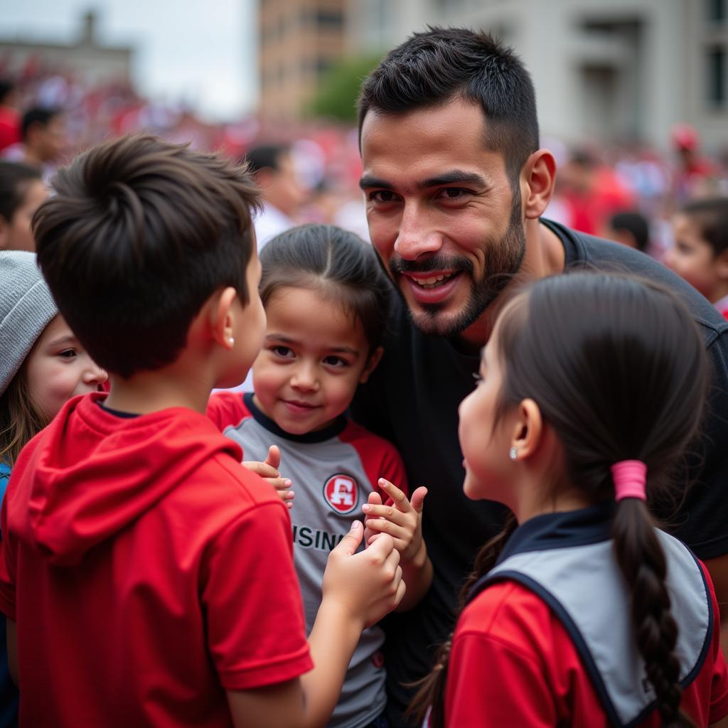 Nicky Gonzalez interacting with Beşiktaş fans