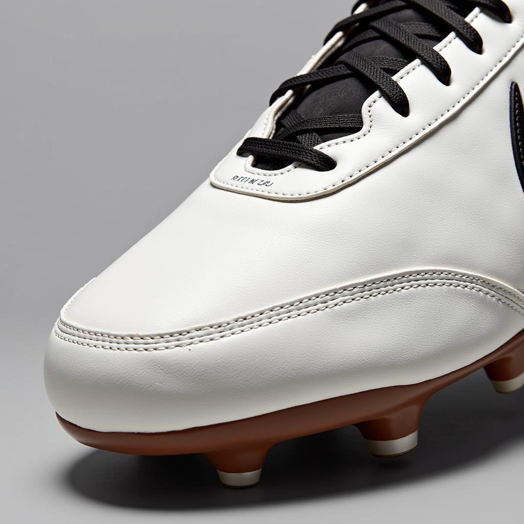 Close-up view of the Nike Tiempo 6 Legend, highlighting its premium leather and design details.