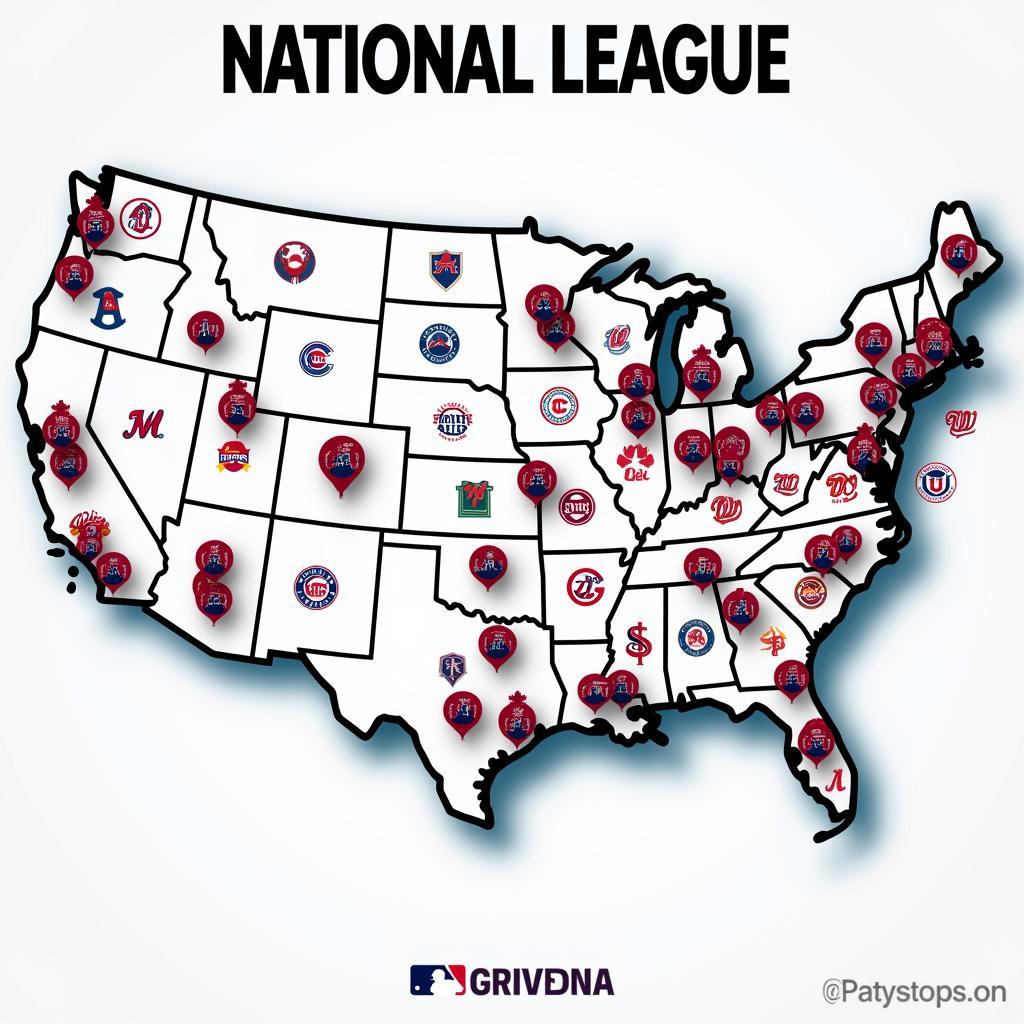 Map of National League Teams