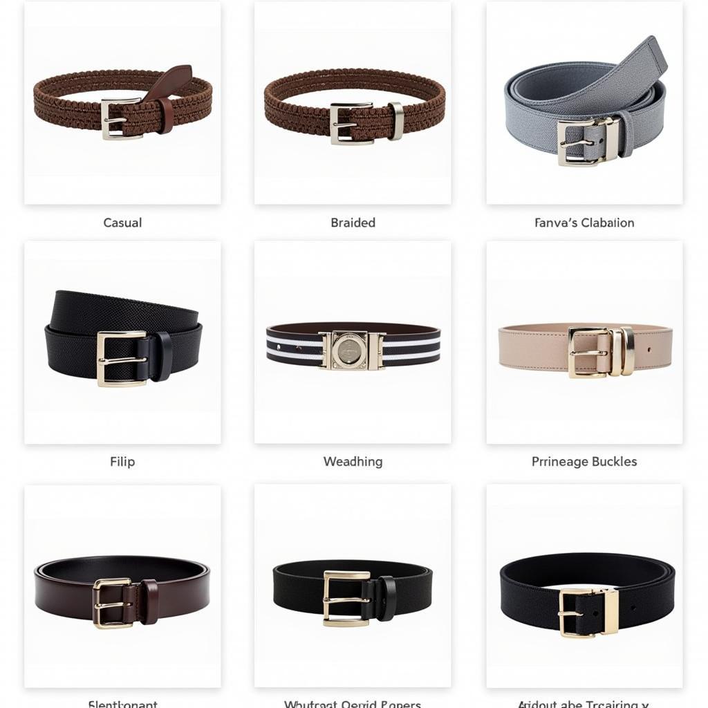 Non-metallic mens belts in casual and formal styles