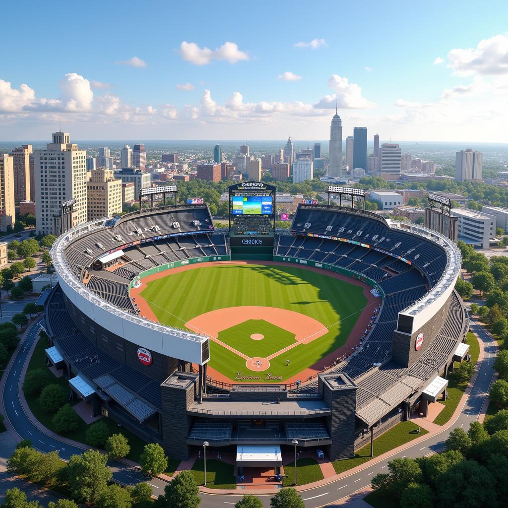 Modern Baseball Stadium Concept in North Carolina