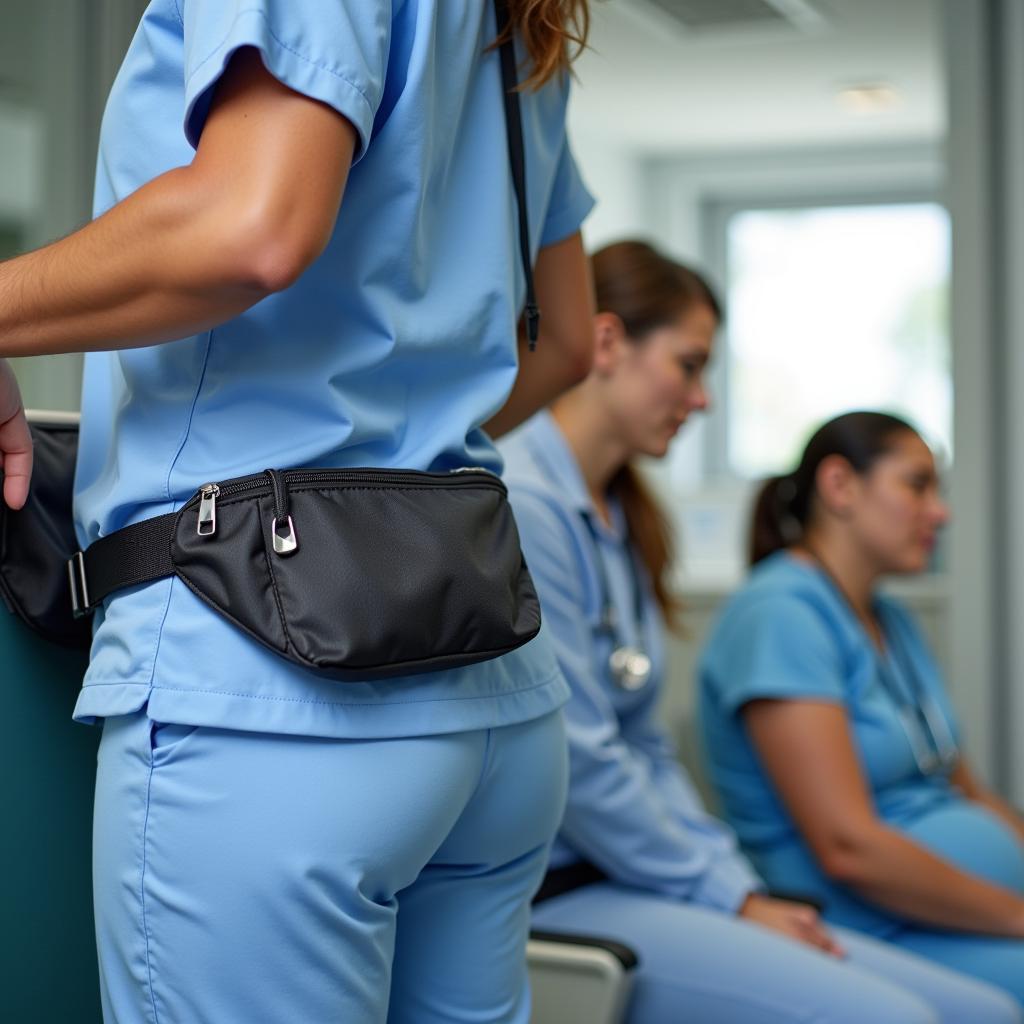 Nurse with a fanny pack