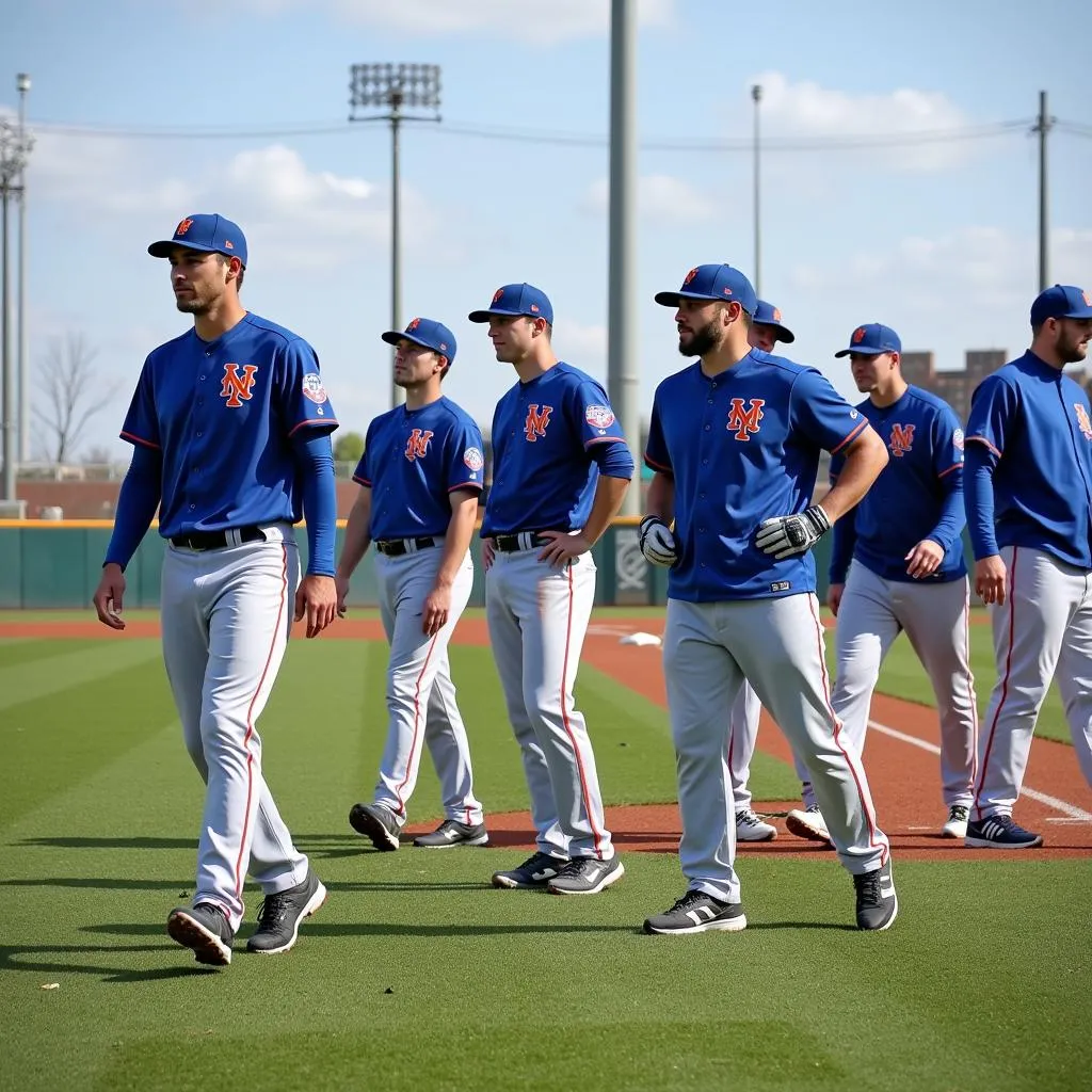 NY Mets prospects training at spring training