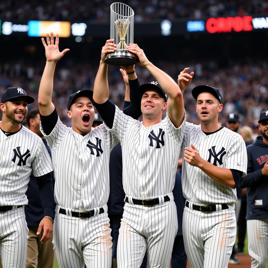 New York Yankees celebrating a World Series win