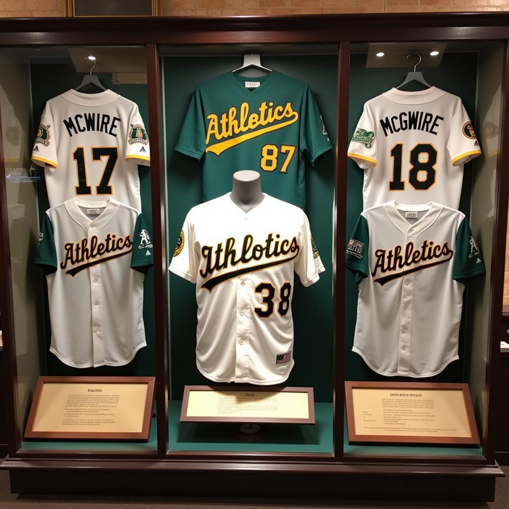 Collection of Oakland A's Jerseys with Mark McGwire Front and Center