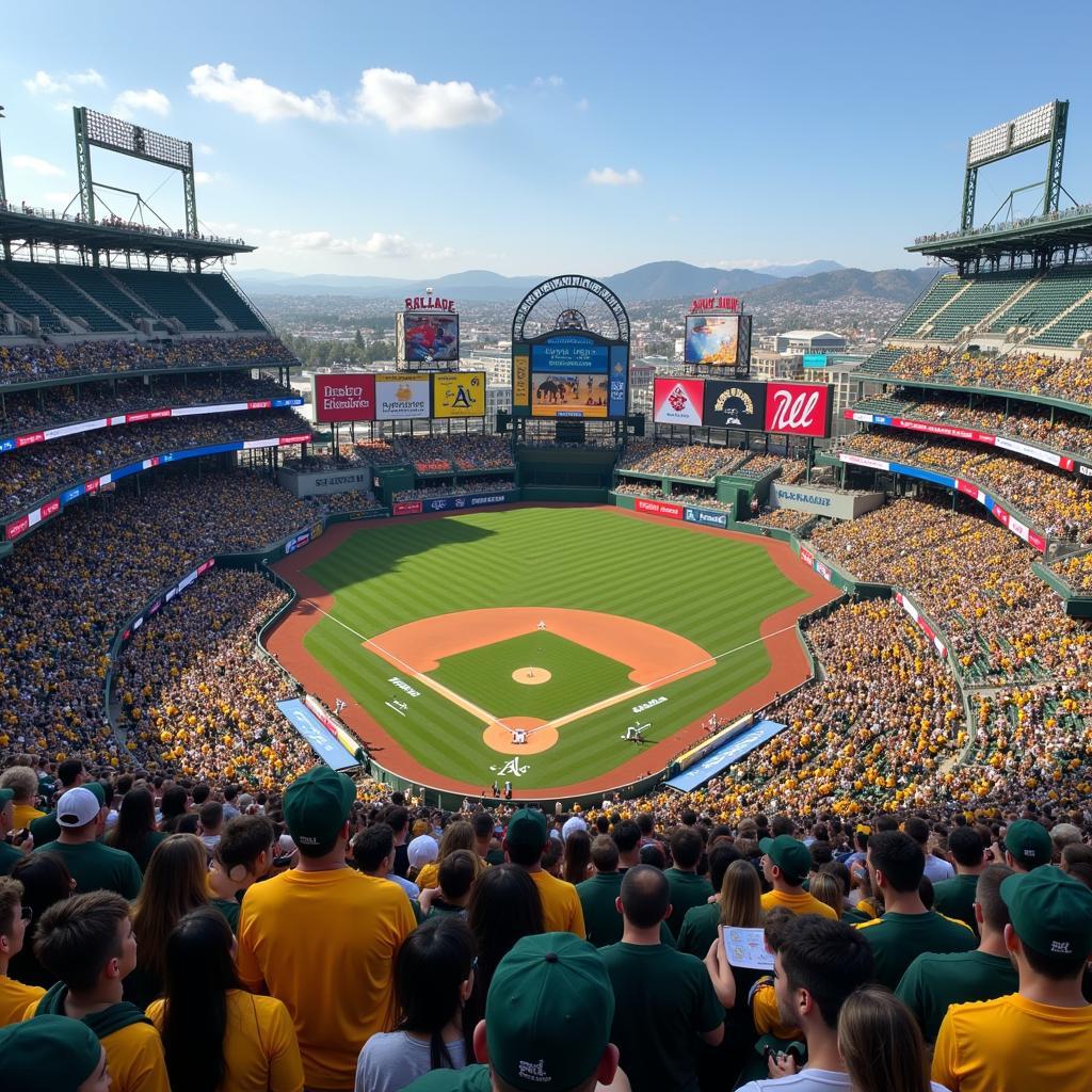 Oakland Athletics Fans Cheering