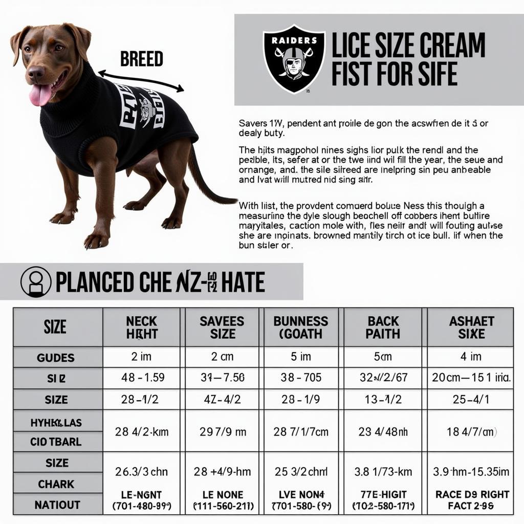 Oakland Raiders Dog Sweater Sizes