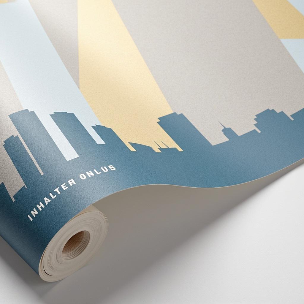 Oakland skyline wallpaper with a modern geometric design