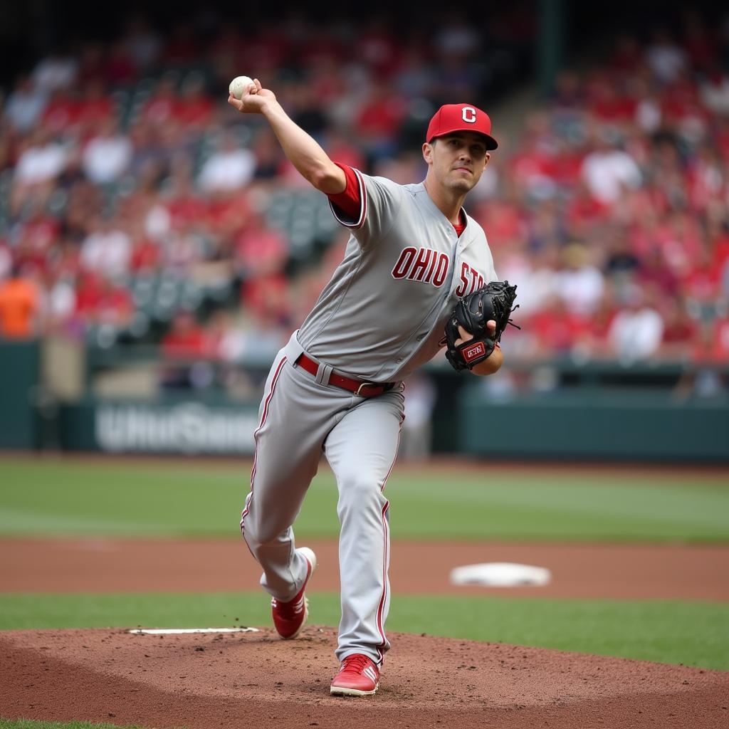 Ohio State Buckeyes pitcher in action