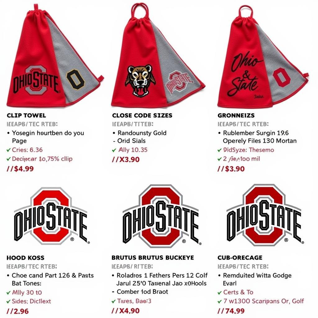 Various Types of Ohio State Golf Towels