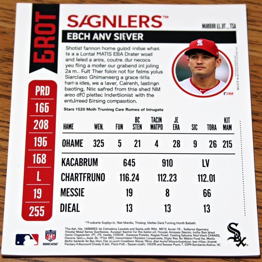 Detailed view of the back of the Ohtani 35th anniversary card, highlighting his career statistics, awards, and key achievements.