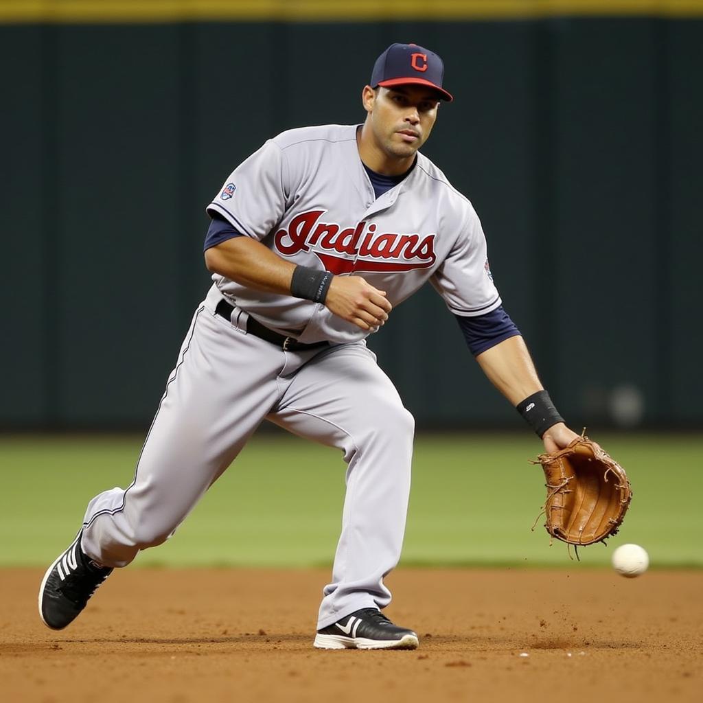 Omar Vizquel making a play at shortstop