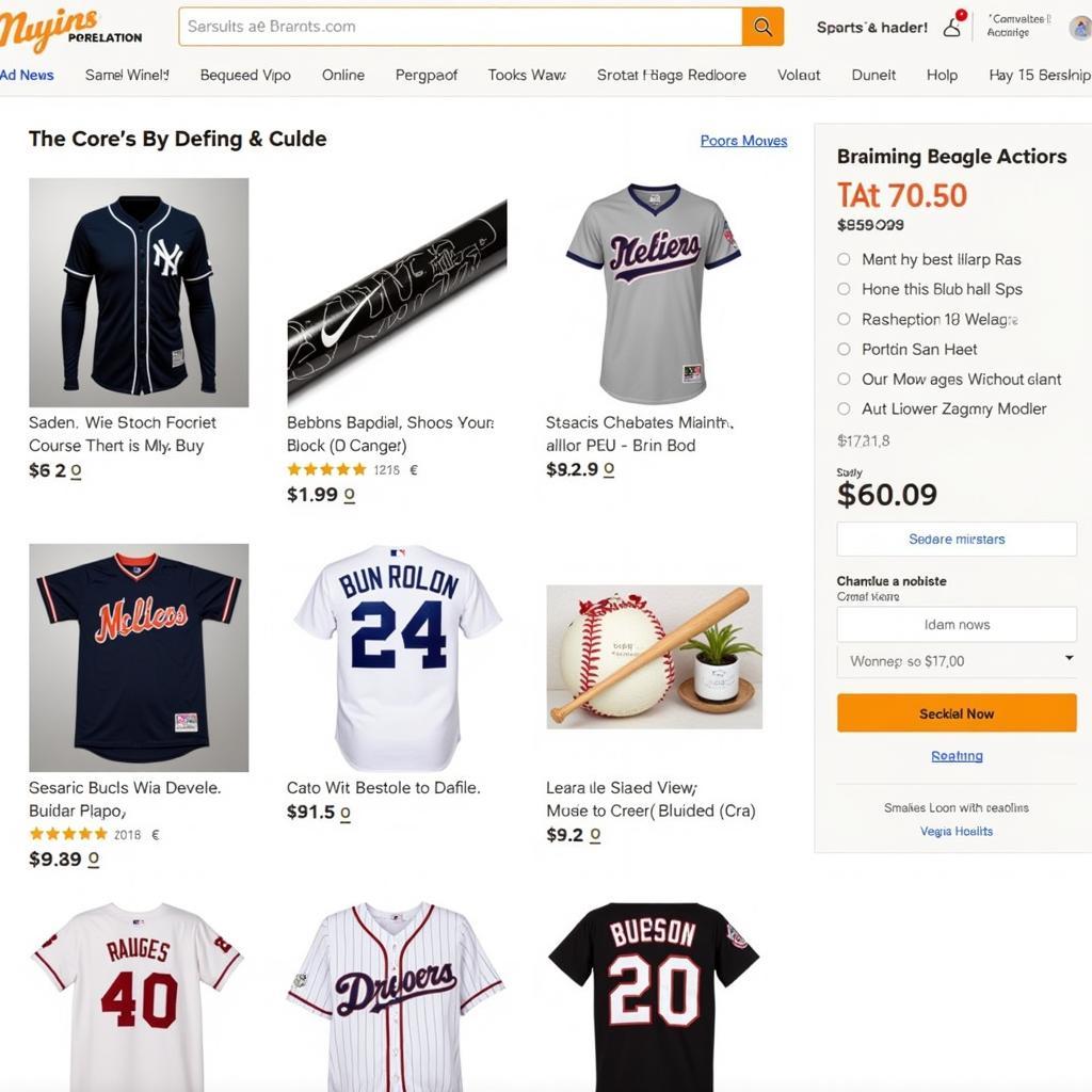 Online Auction for Sports Memorabilia