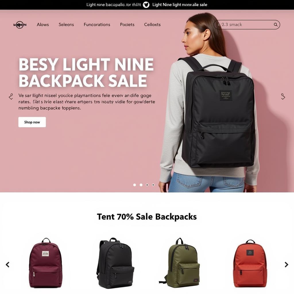 Online Light Nine Backpack Sale Banner