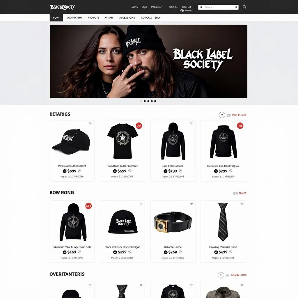 Online store selling Black Label Society merchandise