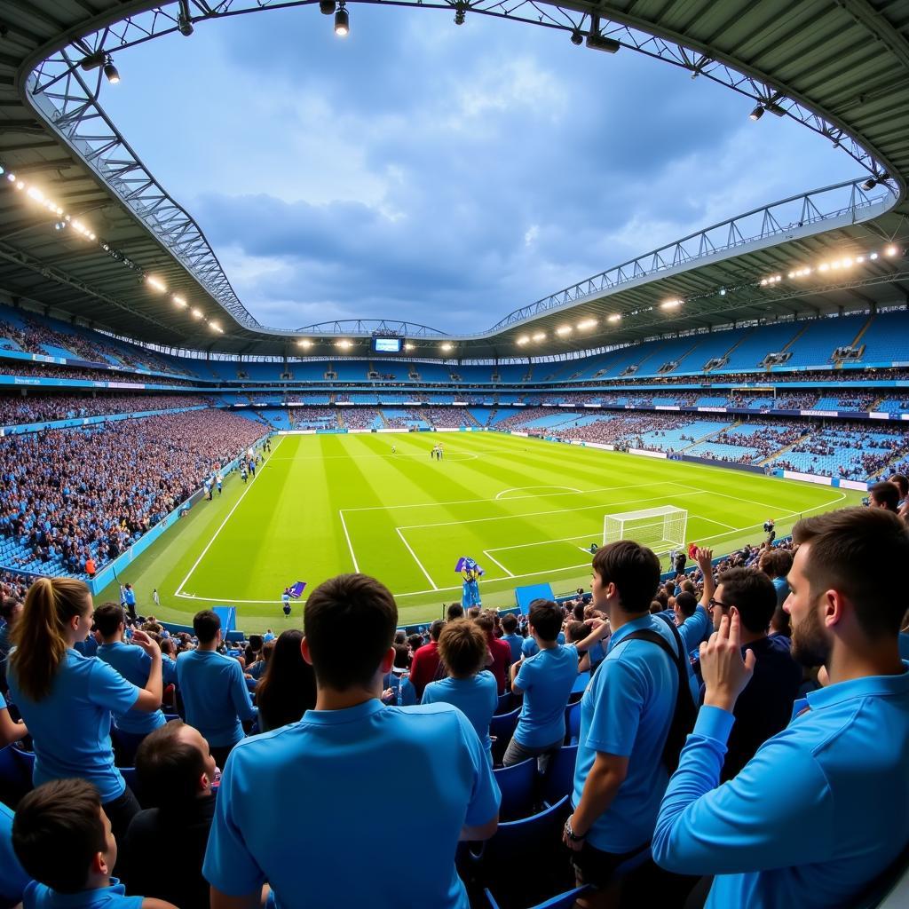 Fans at Manchester City open training session