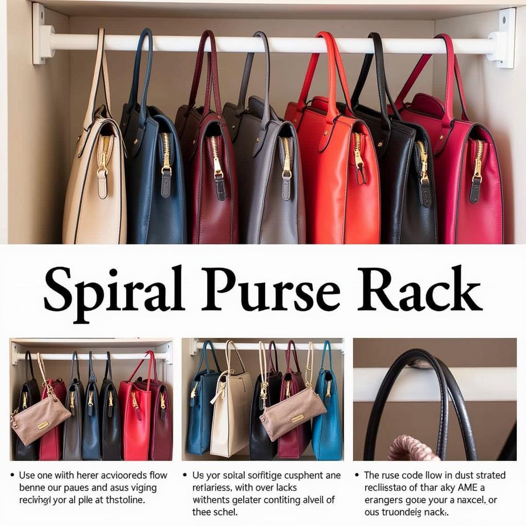 Organized Purse Collection Spiral Rack