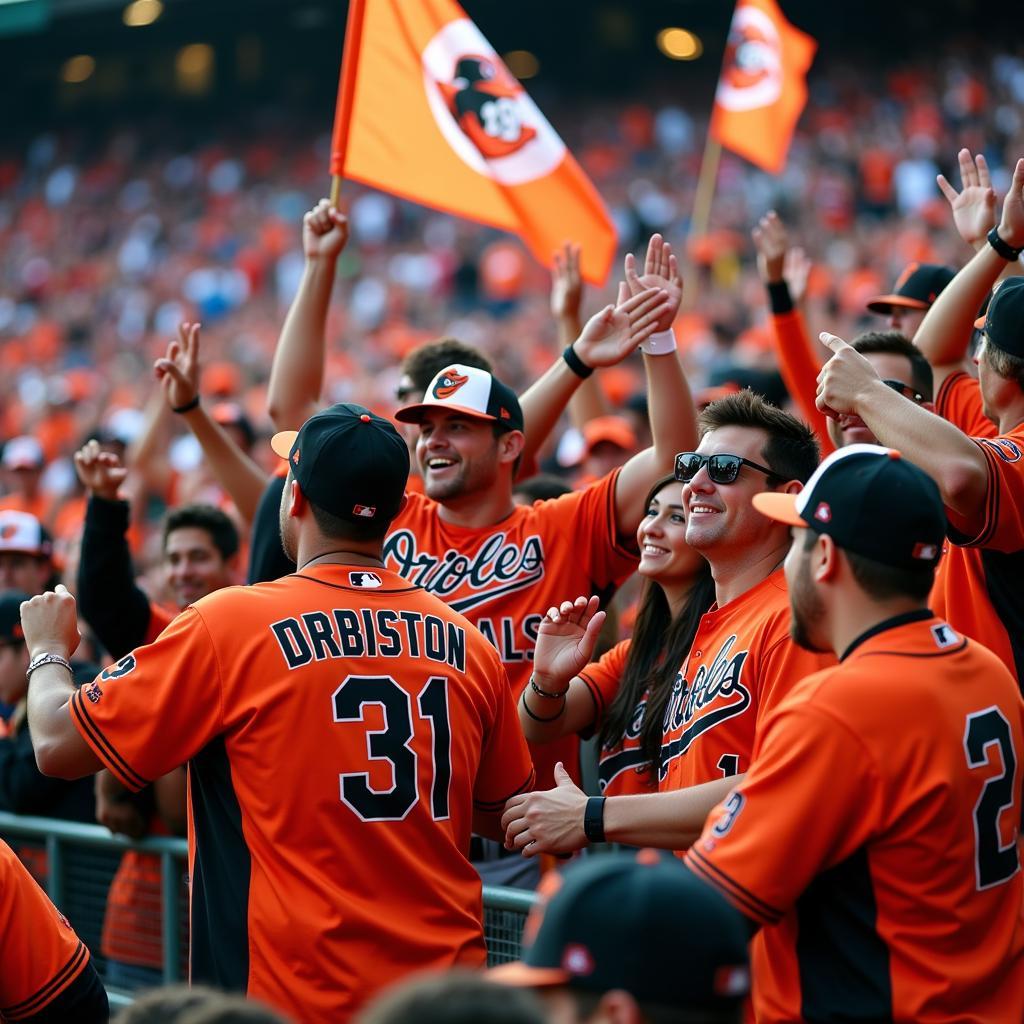 Orioles Fans Celebrating a Victory