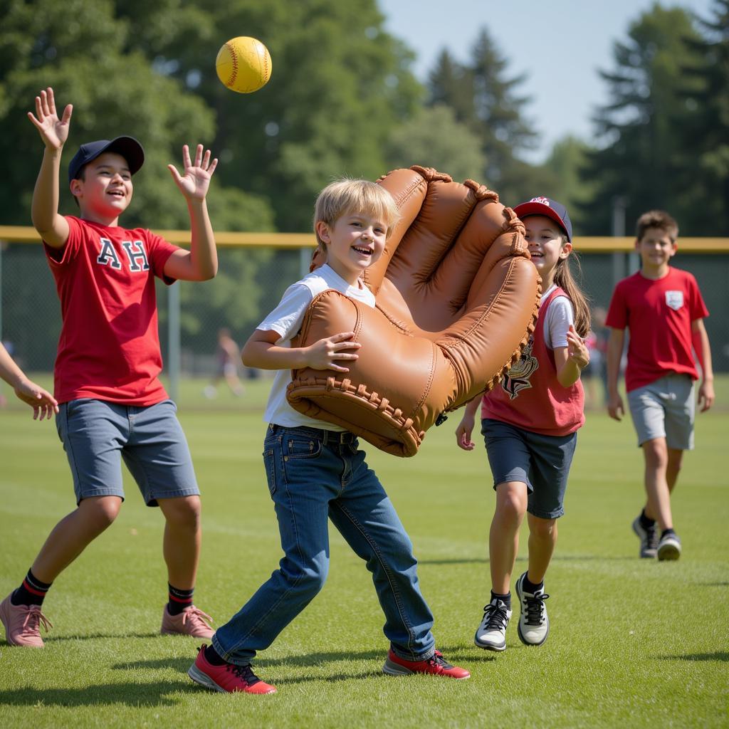 Oversized Mitt Used for Catching Practice