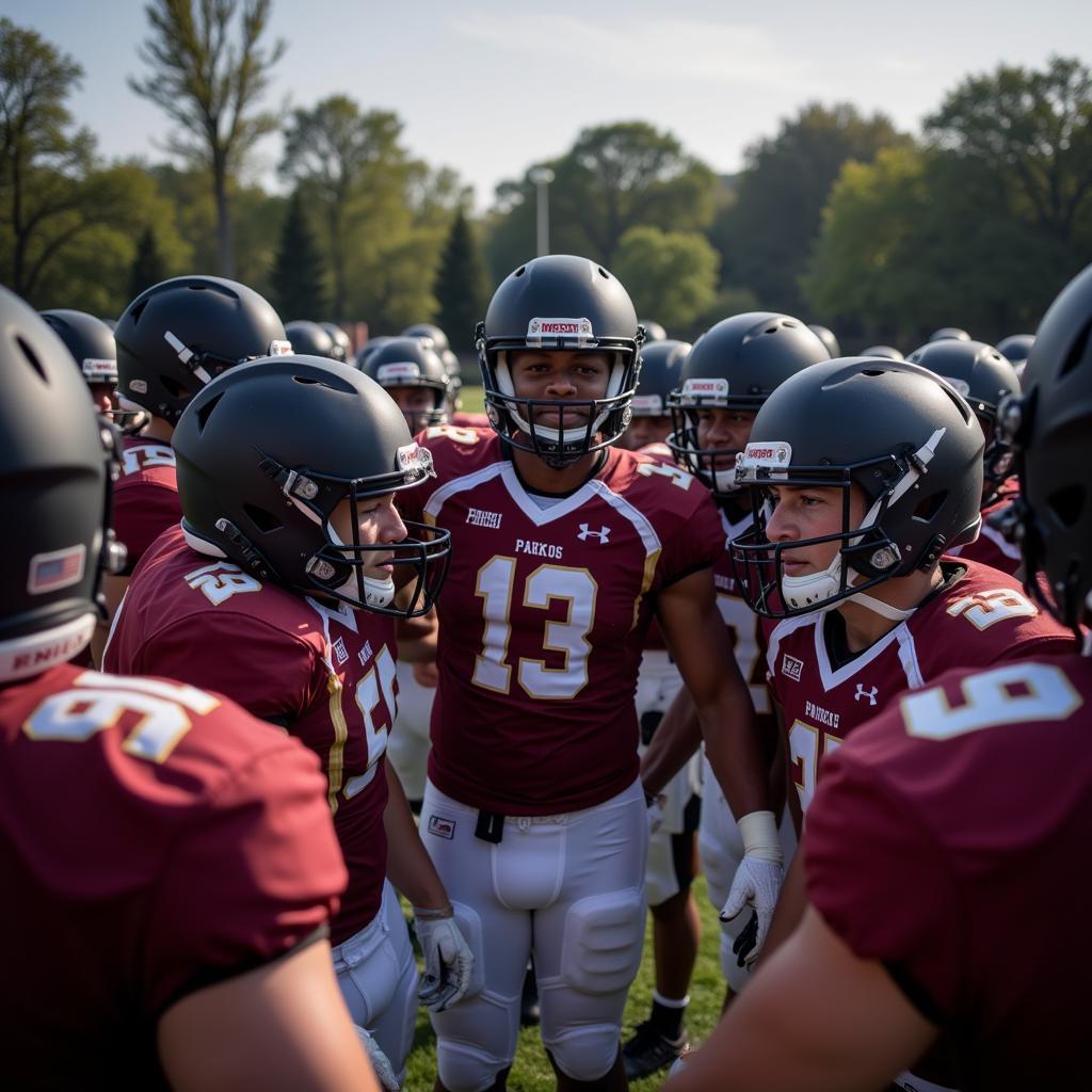 Park HS Football Players Huddle