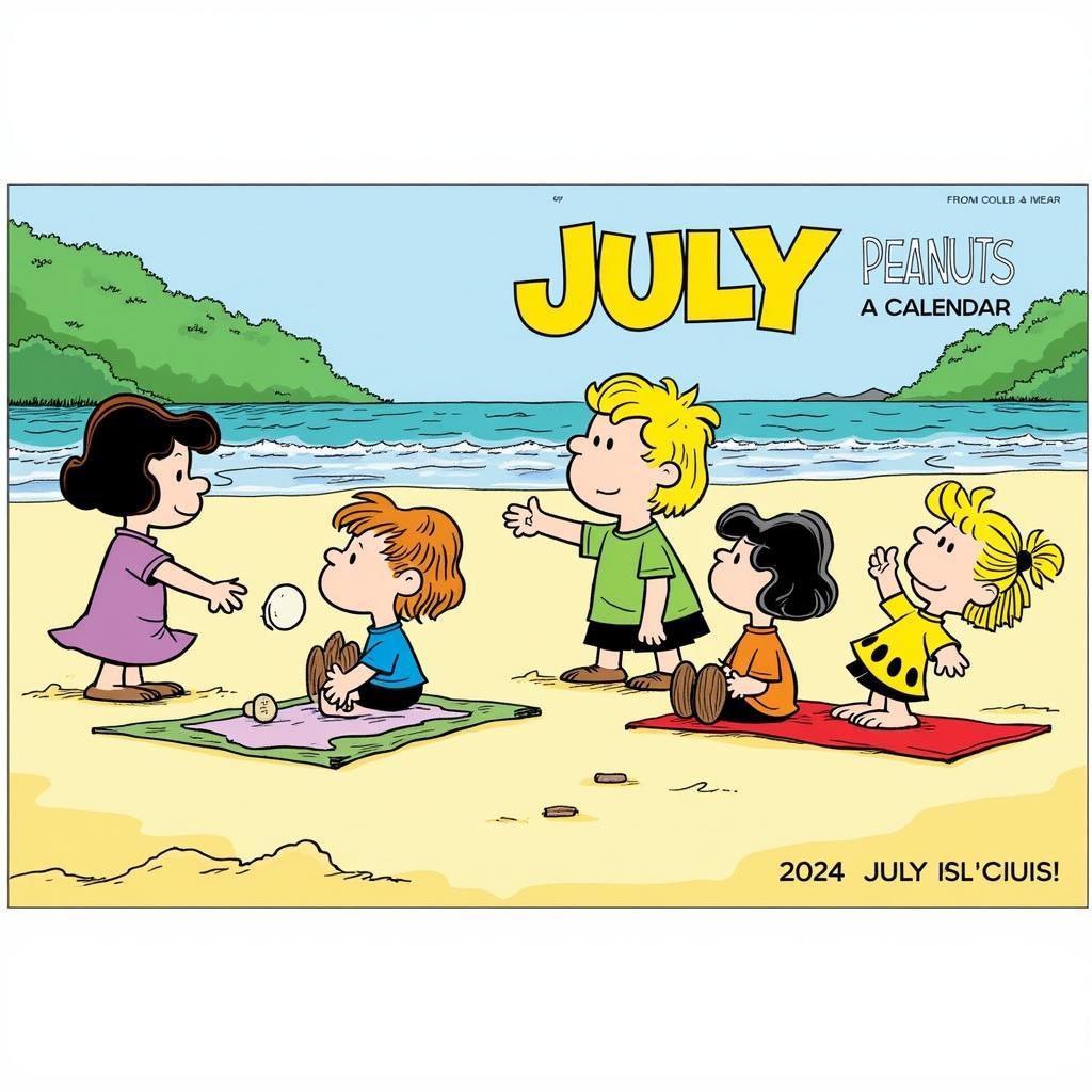 Peanuts 2024 Wall Calendar July Page