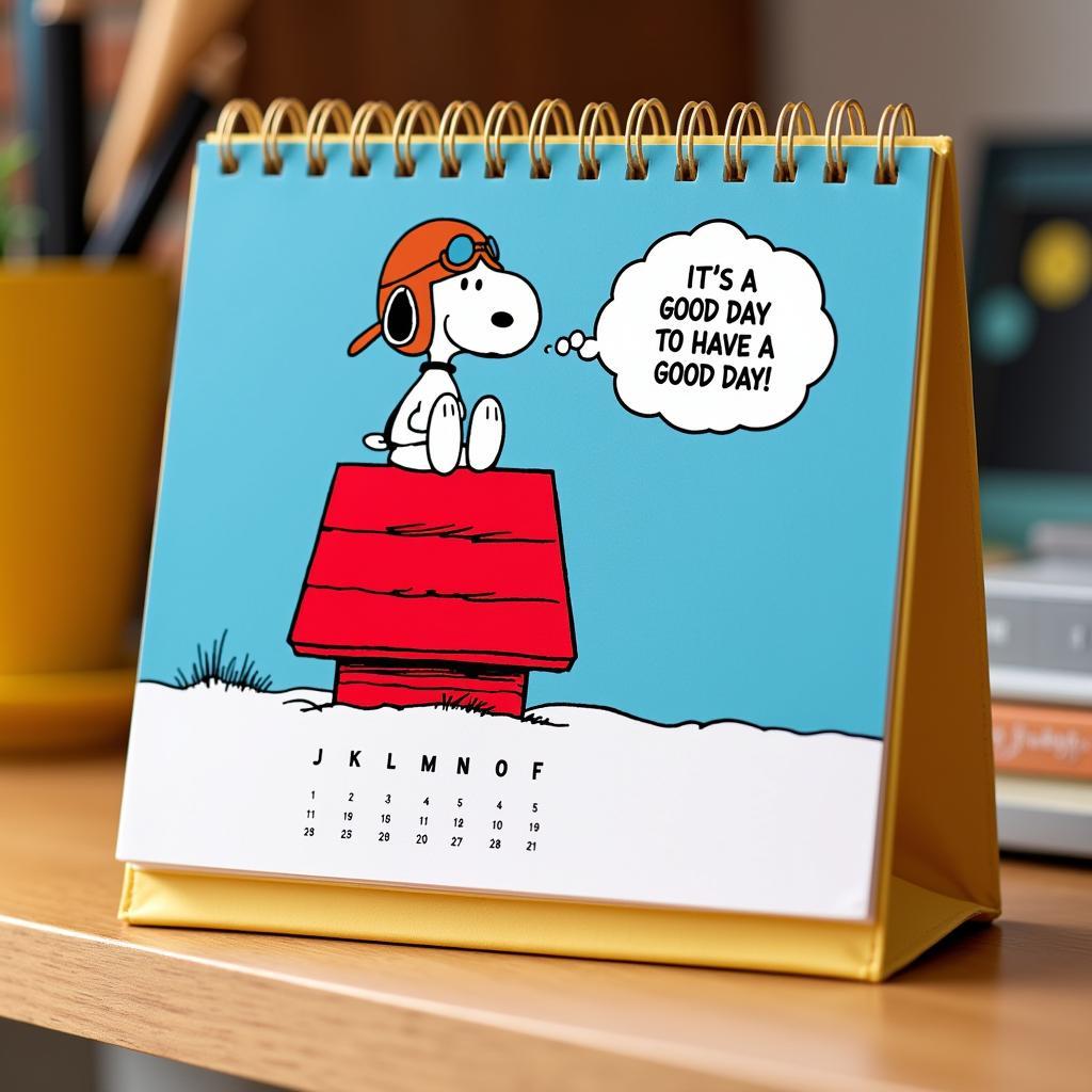 Peanuts Desk Calendar Featuring Snoopy