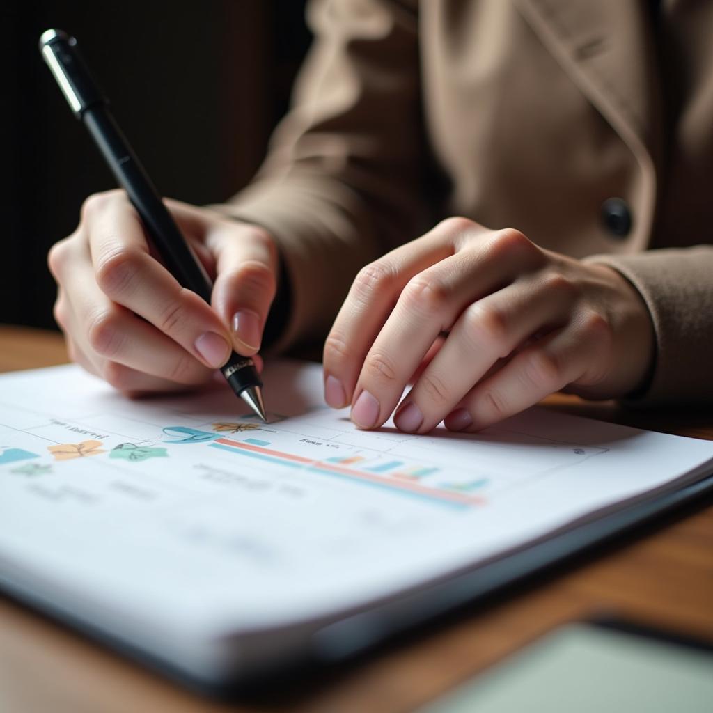 Person writing down their goals in a notebook