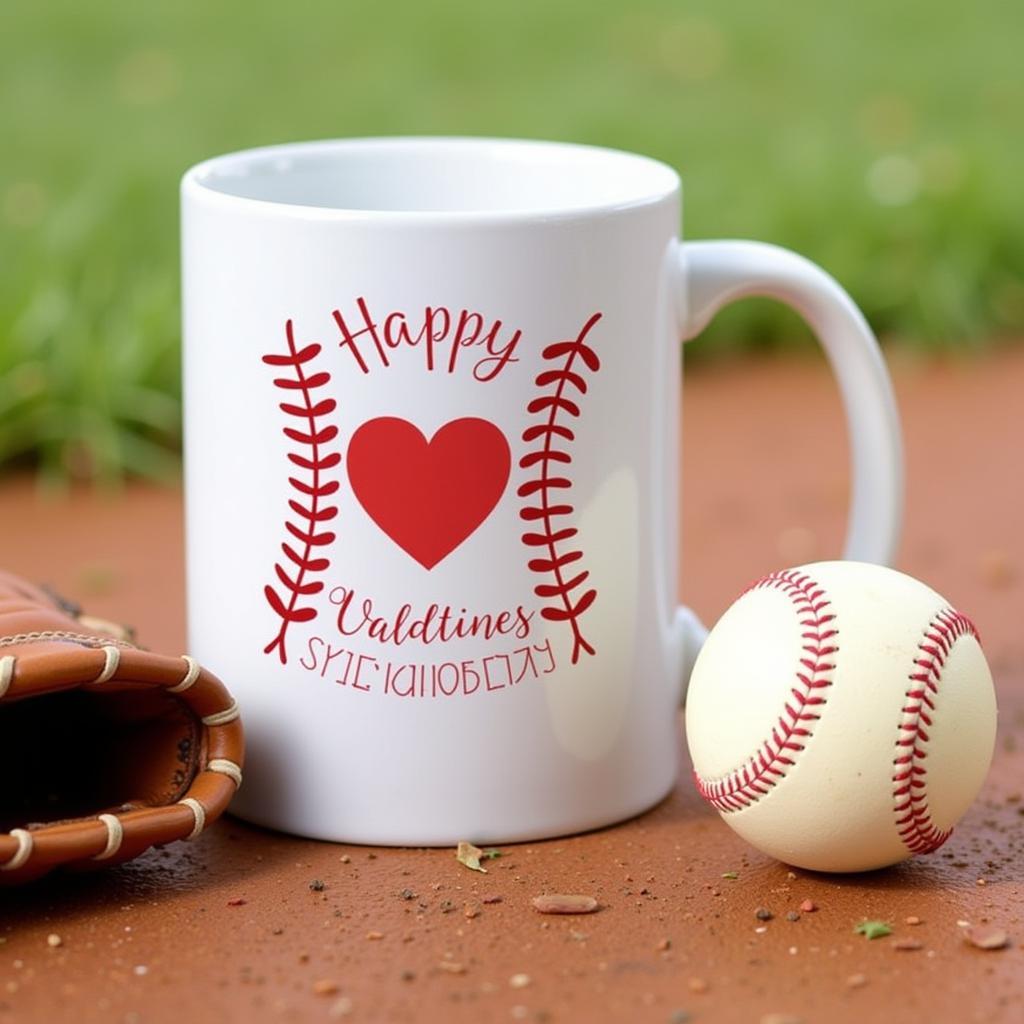 Personalized Baseball Valentine's Day Mug