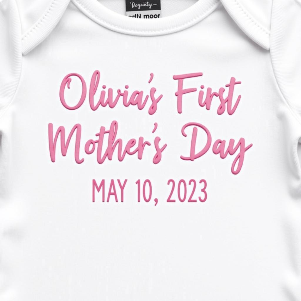 Personalized First Mother's Day Onesie with Name and Date