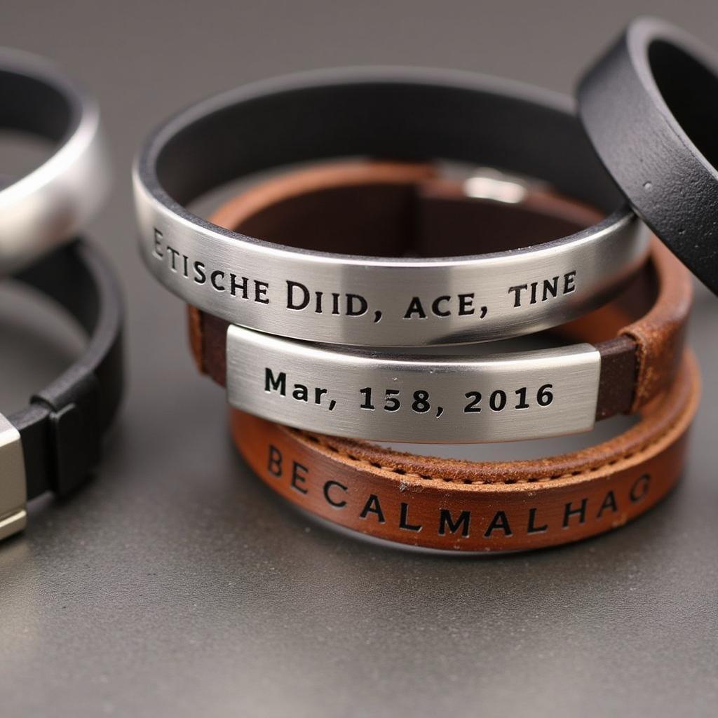 Personalized engravings on mens dad bracelets