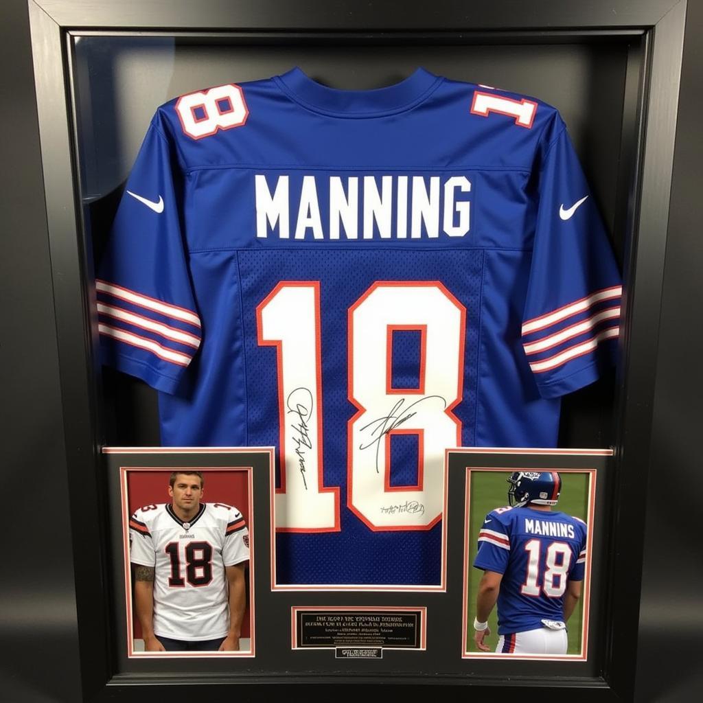 Peyton Manning Autographed Jersey in Display Case