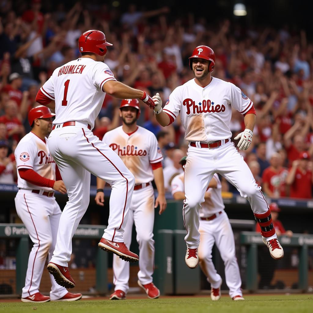 Philadelphia Phillies Celebrate a Victory