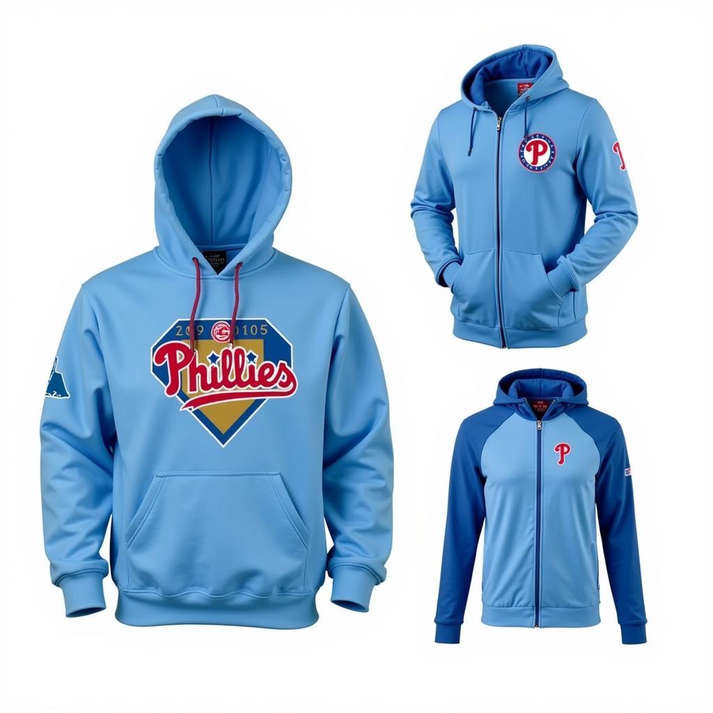 Variety of Phillies Powder Blue Hoodies